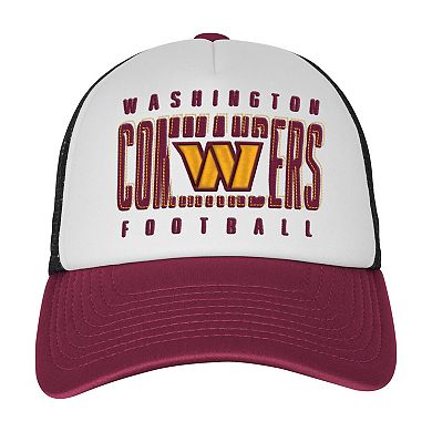 Youth White/Burgundy Washington Commanders Essentials Trucker Adjustable Hat