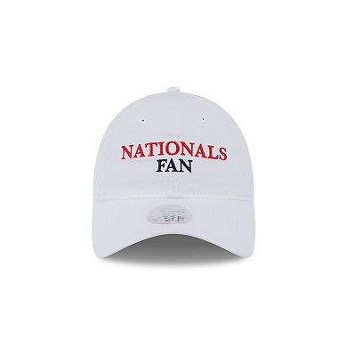 Women's New Era White Washington Nationals Team Fan 9TWENTY Adjustable Hat