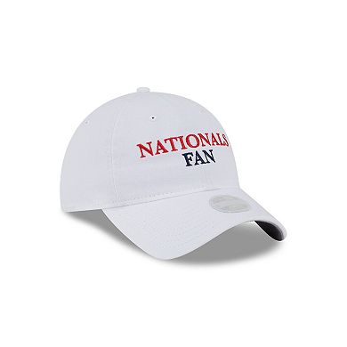 Women's New Era White Washington Nationals Team Fan 9TWENTY Adjustable Hat
