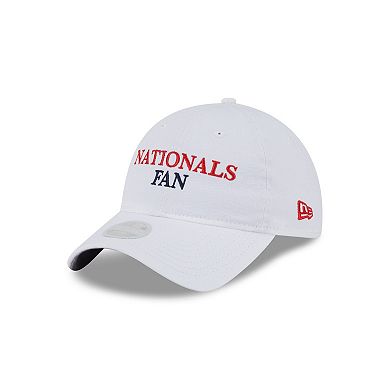 Women's New Era White Washington Nationals Team Fan 9TWENTY Adjustable Hat