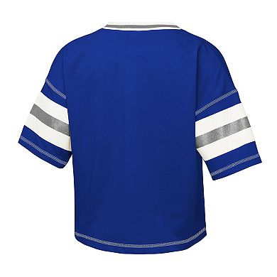 Girls Youth Outerstuff Royal Kentucky Wildcats Gridiron Jersey V-Neck T-Shirt