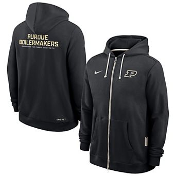 Men's Nike Black Purdue Boilermakers 2025 Sideline Performance Full-Zip Hoodie