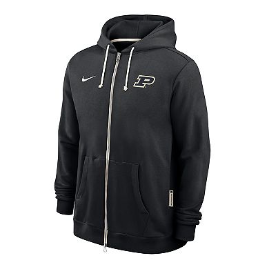 Men's Nike Black Purdue Boilermakers 2025 Sideline Performance Full-Zip Hoodie