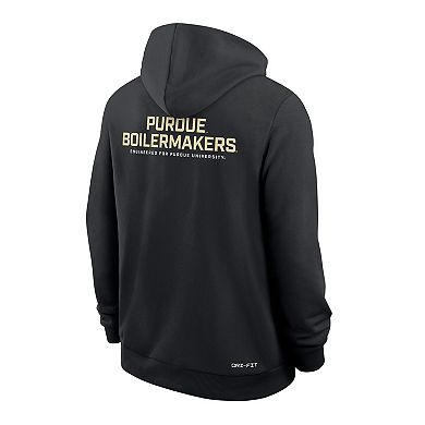 Men's Nike Black Purdue Boilermakers 2025 Sideline Performance Full-Zip Hoodie