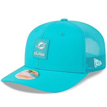 Men's New Era Aqua Miami Dolphins 2025 Sideline 9SEVENTY Trucker Adjustable Hat