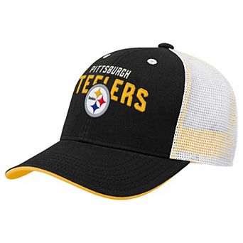 Youth Outerstuff Black Pittsburgh Steelers Core Lockup Trucker Adjustable Hat