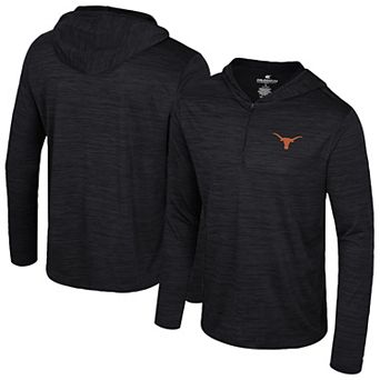 Men's Colosseum Black Texas Longhorns Always Sunny Lightweight Quarter-Zip Hoodie