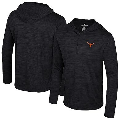Men's Colosseum Black Texas Longhorns Always Sunny Lightweight Quarter-Zip Hoodie