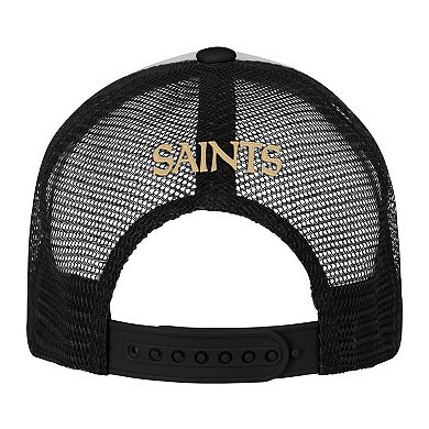 Youth White/Black New Orleans Saints Essentials Trucker Adjustable Hat