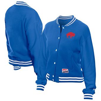 Women's New Era Royal Buffalo Bills Throwback Fleece Full-Snap Jacket