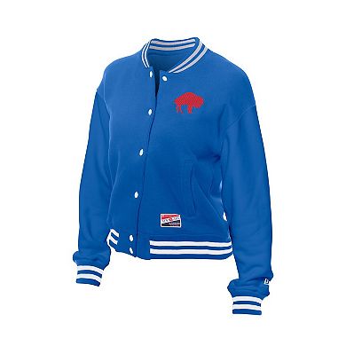 Women's New Era Royal Buffalo Bills Throwback Fleece Full-Snap Jacket