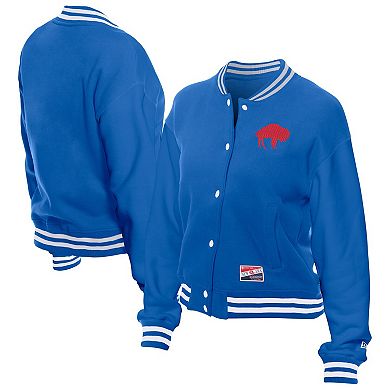 Women's New Era Royal Buffalo Bills Throwback Fleece Full-Snap Jacket