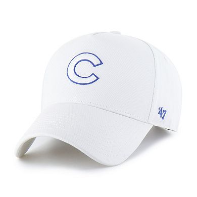Men's '47 White Chicago Cubs Foundational Pinch Offside Adjustable Hat