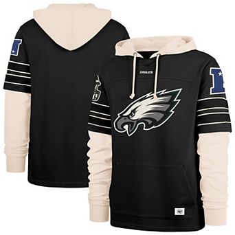 Men's '47 Black Philadelphia Eagles Split Zone Cornerback Duo Hoodie