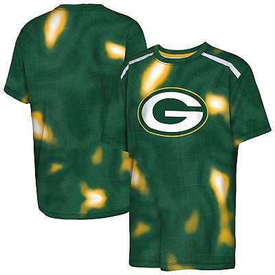 Youth Outerstuff Green Green Bay Packers End Zone Dri-Tek T-Shirt