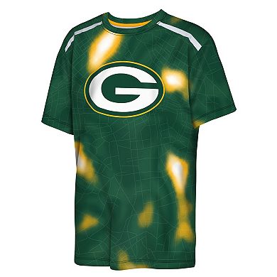 Youth Outerstuff Green Green Bay Packers End Zone Dri-Tek T-Shirt