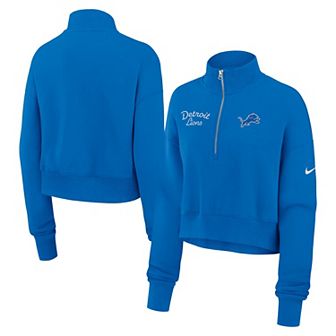 Women's Nike Blue Detroit Lions Primetime Phoenix Half-Zip Sweatshirt