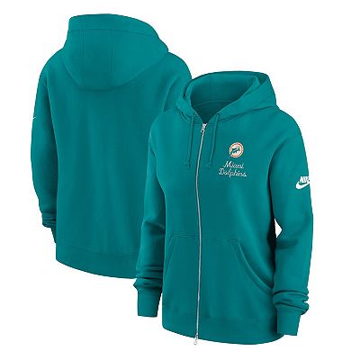 Women's Nike Aqua Miami Dolphins Phoenix Rewind Full-Zip Hoodie