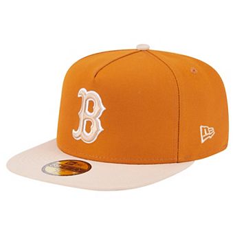 Men's New Era Orange/Light Beige Boston Red Sox Two-Tone Color Pack A-Frame 59FIFTY Fitted Hat