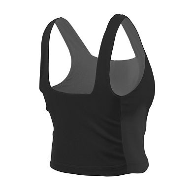 Women's New Era Black/Gray Las Vegas Raiders Reversible Cropped Sport Classics Tank Top