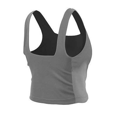 Women's New Era Black/Gray Las Vegas Raiders Reversible Cropped Sport Classics Tank Top