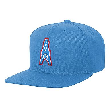 Youth Mitchell & Ness Light Blue Houston Oilers Gridiron Classics Ground Snapback Hat