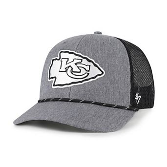 Men's '47 Heather Charcoal Kansas City Chiefs Carbon Rope Trucker Adjustable Hat