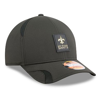 Youth New Era Black New Orleans Saints 2025 Sideline 9FORTY Adjustable Hat