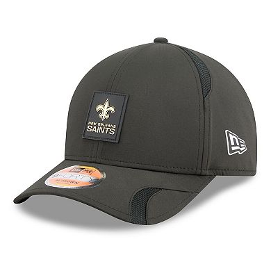 Youth New Era Black New Orleans Saints 2025 Sideline 9FORTY Adjustable Hat