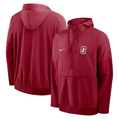 Men's Nike Cardinal Stanford Cardinal Anorak Half-Zip Hoodie Jacket