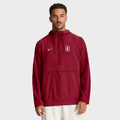 Men's Nike Cardinal Stanford Cardinal Anorak Half-Zip Hoodie Jacket