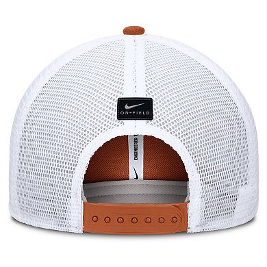Men's Nike Texas Orange Texas Longhorns 2025 Dugout Coaches Rise Performance Trucker Adjustable Hat