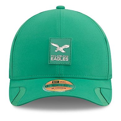 Men's New Era Kelly Green Philadelphia Eagles 2025 Sideline Throwback M-Crown 9FORTY Adjustable Hat