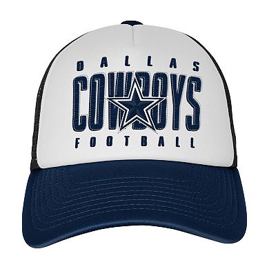 Youth Outerstuff White Dallas Cowboys Essentials Trucker Adjustable Hat