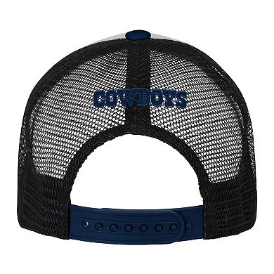 Youth Outerstuff White Dallas Cowboys Essentials Trucker Adjustable Hat