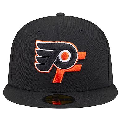 Men's New Era Black Philadelphia Flyers Deceptor 59FIFTY Fitted Hat