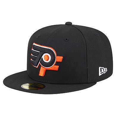 Men's New Era Black Philadelphia Flyers Deceptor 59FIFTY Fitted Hat
