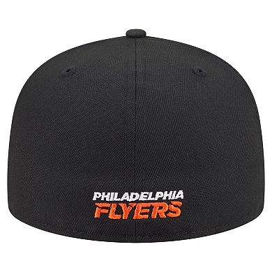 Men's New Era Black Philadelphia Flyers Deceptor 59FIFTY Fitted Hat