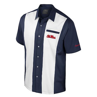 Men's Colosseum Navy Ole Miss Rebels Strike Bowling Button-Up Shirt