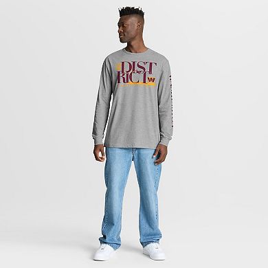 Men's Fanatics Heather Gray Washington Commanders Hometown Sweep Legacy Long Sleeve T-Shirt