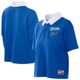 Women's New Era Royal Buffalo Bills Throwback Boxy Cropped Polo