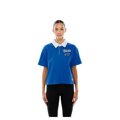 Women's New Era Royal Buffalo Bills Throwback Boxy Cropped Polo