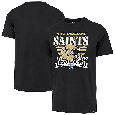 Men's '47 Black New Orleans Saints Stripe Splash Franklin Throwback T-Shirt