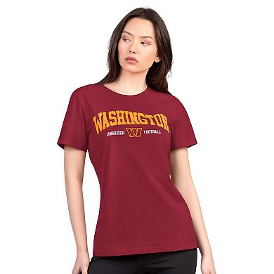Women's G-III 4Her by Carl Banks Burgundy Washington Commanders Super-Slim Lightweight Winning Crew T-Shirt