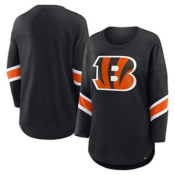 Women's Fanatics Black Cincinnati Bengals Redzone Clear Dimple Long Sleeve 3/4-Sleeve T-Shirt