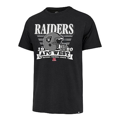 Men's '47 Black Las Vegas Raiders Stripe Splash Franklin Throwback T-Shirt