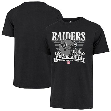 Men's '47 Black Las Vegas Raiders Stripe Splash Franklin Throwback T-Shirt