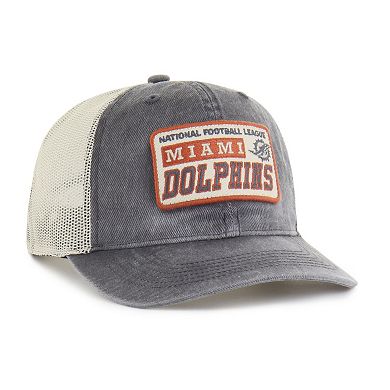 Men's '47 Charcoal Miami Dolphins Canteen Relaxed Trucker Adjustable Hat