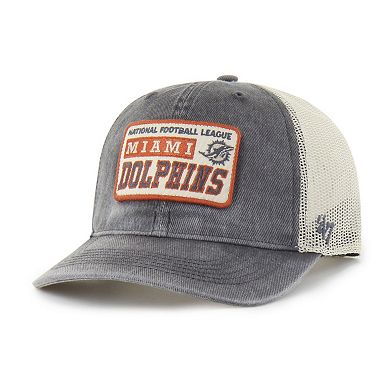 Men's '47 Charcoal Miami Dolphins Canteen Relaxed Trucker Adjustable Hat