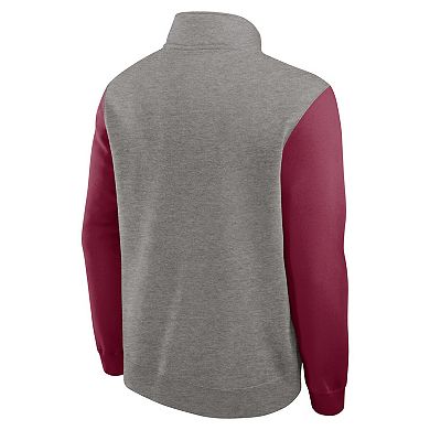 Men's Nike Heather Gray/Garnet Florida State Seminoles Club Fleece Half-Zip Pullover
